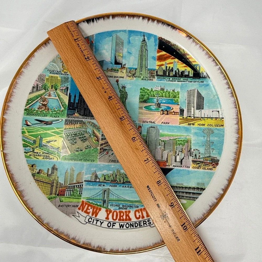Vintage New York City City of Wonders Collector Plate Souvenir Made in Japan‎